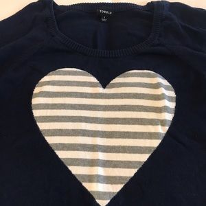 Torrid blue sweater with heart
